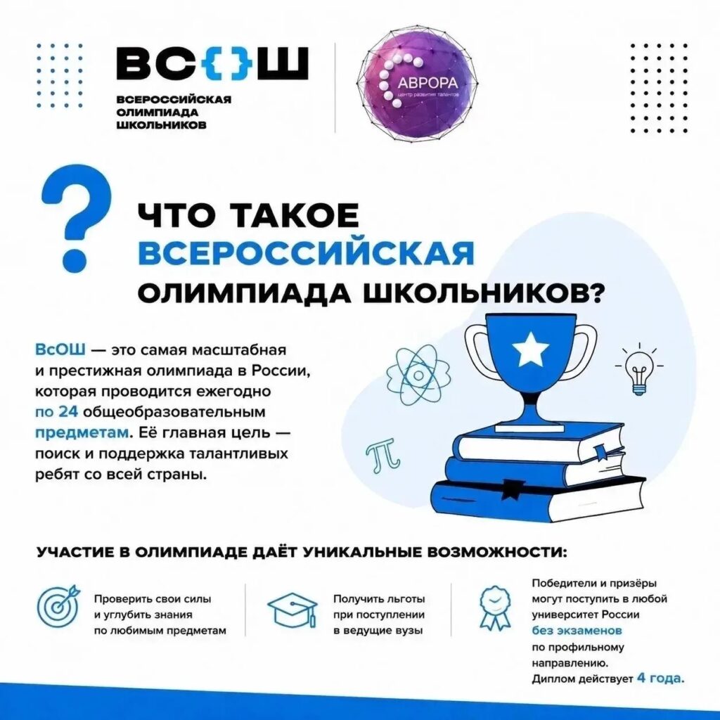 🔥 Уже совсем скоро стартует новый сезон Всероссийской олимпиады школьников!
